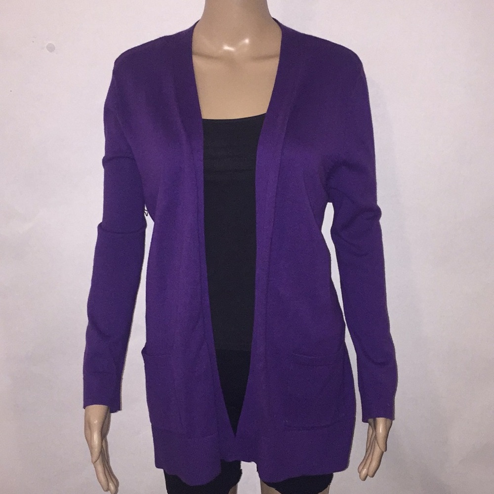 Christopher  and Banks purple cotton cardigan Sz L